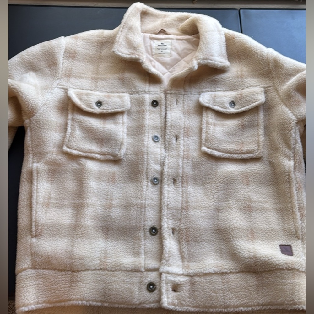 Beige fleece plaid women’s winter